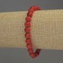 Coral Bracelet, Smooth Round Beads, Diameter 7mm+/-, Length 18cm, Stretch