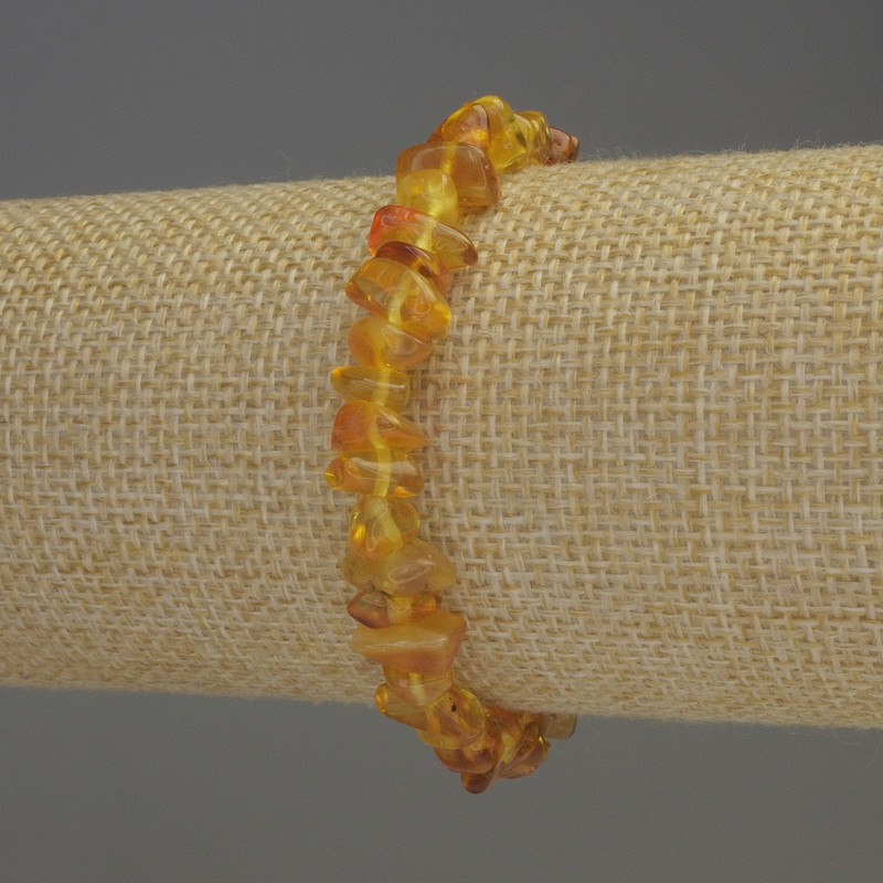 Bracelet Amber Chip 4-10×5mm+-, length 18cm+- stretch