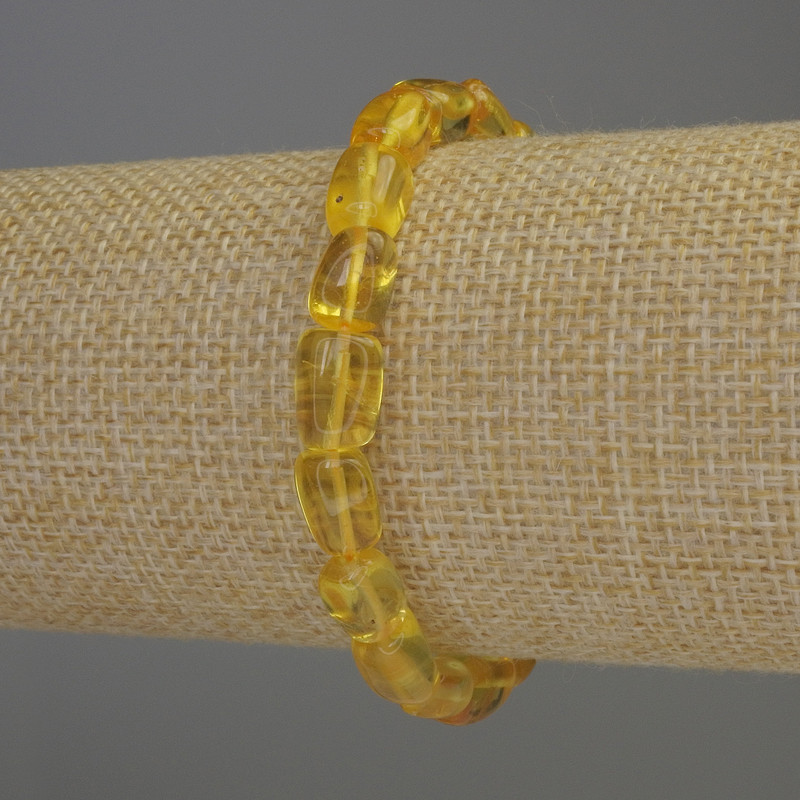 Amber Bracelet, tumbled beads 8x8mm+-, length 18cm+- stretch