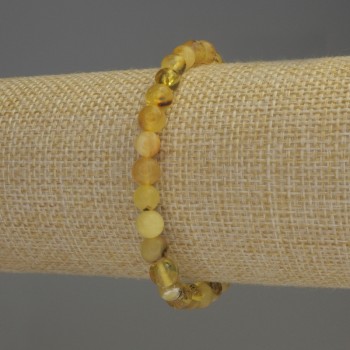 Amber Bracelet Smooth Beads, Diameter 7mm+-, Length 18cm+- Stretch