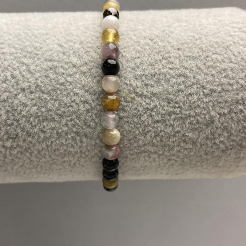 Tourmaline Smooth Bead Bracelet, diameter 4.5mm+-, length 18cm +- stretch
