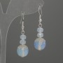 Moonstone Earrings, Faceted Bead 12mm+- Faceted Rondelle 6x5mm+-, length 42mm+