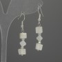 Mother-of-Pearl Earrings Cube 6mm+/- Clover 6mm+/-, length 41mm+