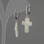 Mother-of-Pearl Cross Earrings 20x16mm+/-, length 38mm+