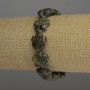Dragon Blood Jasper Flower Bracelet, Diameter 15mm+/- with 3mm+/- Seed Beads, Length 18cm Stretch