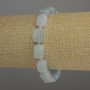 Aquamarine Bracelet rectangles, diameter 12x8mm+/- seed beads 3mm+/-, length 18cm stretch