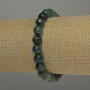Green Jasper Faceted Bead Bracelet, Diameter 8mm+/-, Length 18cm Stretch