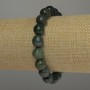 Green Jasper Faceted Bead Bracelet, Diameter 10mm+/-, Length 18cm Stretch