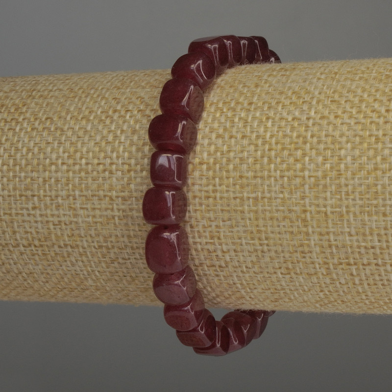 Tourmaline Cube Bracelet, diameter 7x7mm+/-, length 18cm stretch
