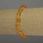 Amber Tumbled Bracelet, Diameter 7x5mm+/- with 2mm+/- Seed Beads, Length 18cm Stretch