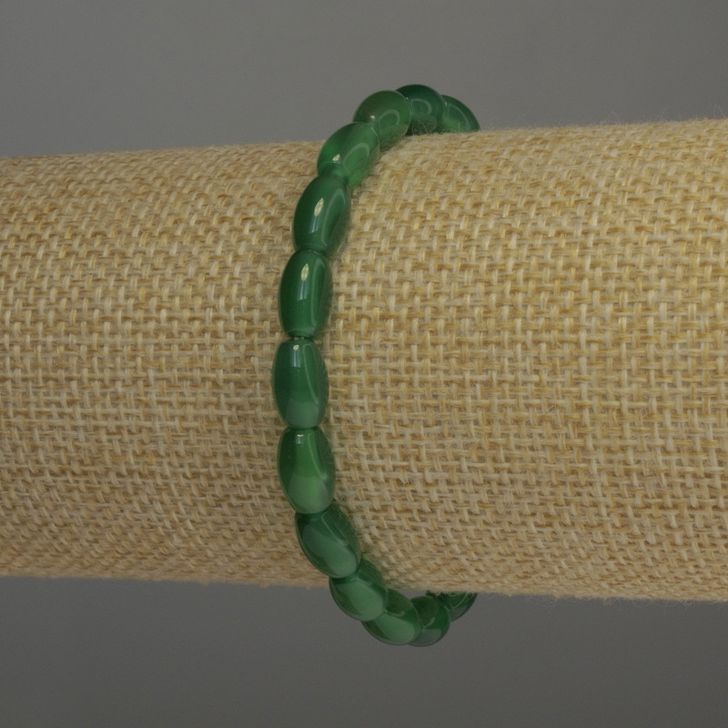 Chrysoprase Bracelet barrel, diameter 9x6mm+/-, length 18cm stretch