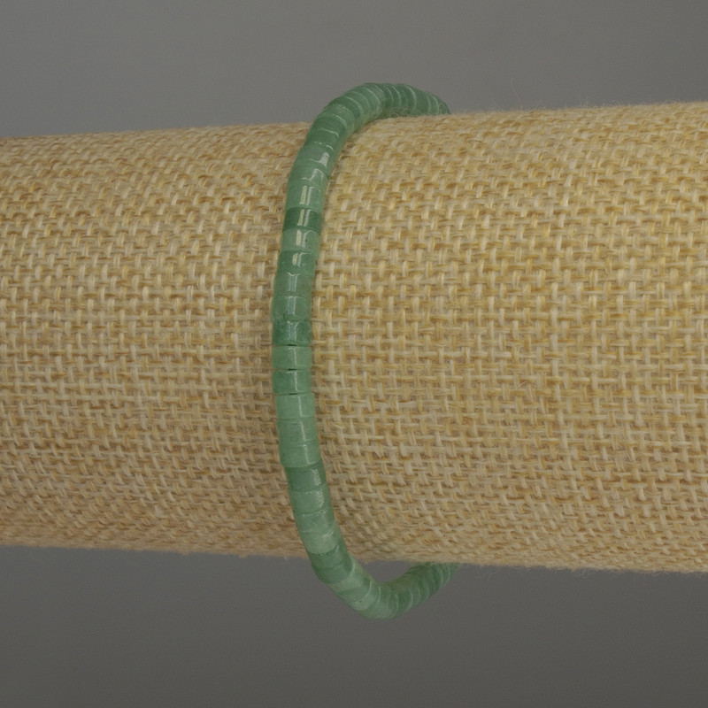 Jade Rondelle Bracelet, Diameter 4x2.5mm+/-, Length 18cm Stretch