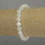 Mother-of-Pearl Bracelet smooth beads, diameter 9mm+/-, length 18cm stretch