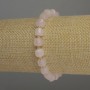 Rose Quartz Faceted Cube Bracelet, diameter 7x7mm+/- with 3mm+/- seed beads, length 18cm stretch