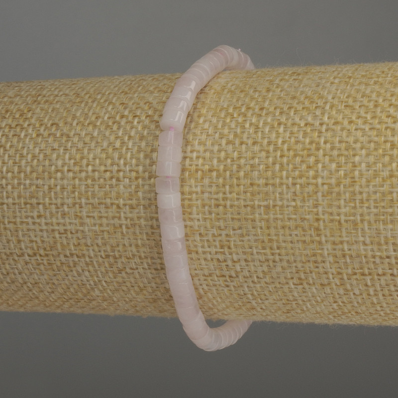 Rose Quartz Rondelle Bracelet, diameter 4.5x3mm+-, length 18cm stretch