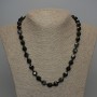 Natural Stone Necklace Sun Obsidian Faceted Beads, diameter 10x9mm+/-, length 50cm +