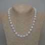 Natural Stone Necklace Aquamarine Polyhedral Beads, diameter 10x8mm+-, length 50cm +- with clasp