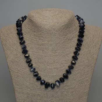 Natural Stone Sodalite Necklace, Faceted Beads, Diameter 11x7mm+/-, Length 50cm+/- with Clasp