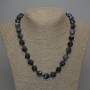Natural Stone Sodalite Necklace, Faceted Beads, Diameter 12x10mm+/-, Length 50cm+/- with Clasp
