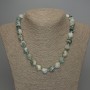 Natural Stone Moss Agate Necklace, Faceted Beads, Diameter 12x10mm+/-, Length 50cm+