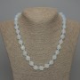 Natural Stone Necklace Moonstone faceted, diameter 12x10mm+/-, length 50cm+