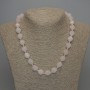Natural Rose Quartz Necklace Faceted Beads, diameter 12x10mm+/-, length 50cm+