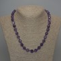 Natural Stone Necklace Amethyst Faceted Beads, diameter 10x9mm+/-, length 50cm +
