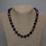 Natural Stone Necklace Aventurine Cairo Night Polyhedral Beads, diameter 12x10mm+-, length 50cm +