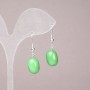 Chrysoprase Earrings Natural Stone Smooth Barrel, diameter 10x14mm+-, length 34mm+
