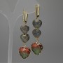 Earrings Jasper Heart 12mm+/- Heart 16mm+, Length 53mm+