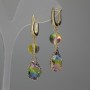Earrings Opal Glass Round Bead 8mm+/- Drop 14x11mm+/-, Length 42mm+