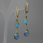 Aquamarine Earrings, faceted bead 8mm+- drop 17x10mm+-, length 53mm+