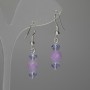 Earrings Kunzite Faceted Bead 8mm+- Czech Crystal Rondelle 6x5mm+-, length 37mm+