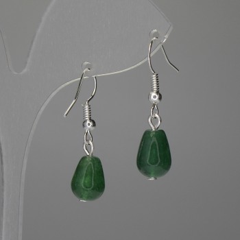 Chrysoprase Earrings Bead 12x8mm+-, length 30mm+