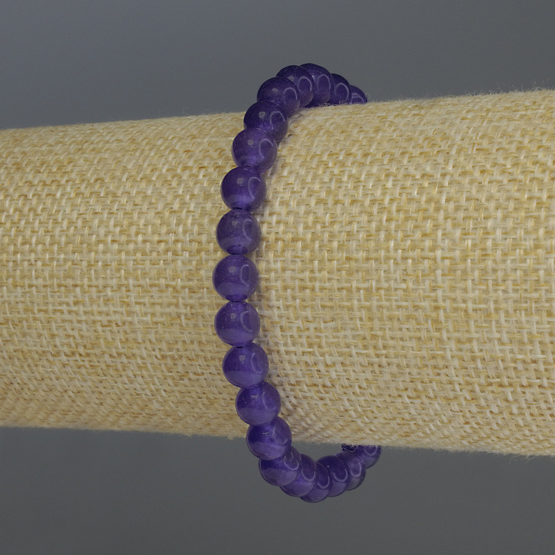Sugilite Bracelet, smooth beads, diameter 6mm+-, length 18cm stretch