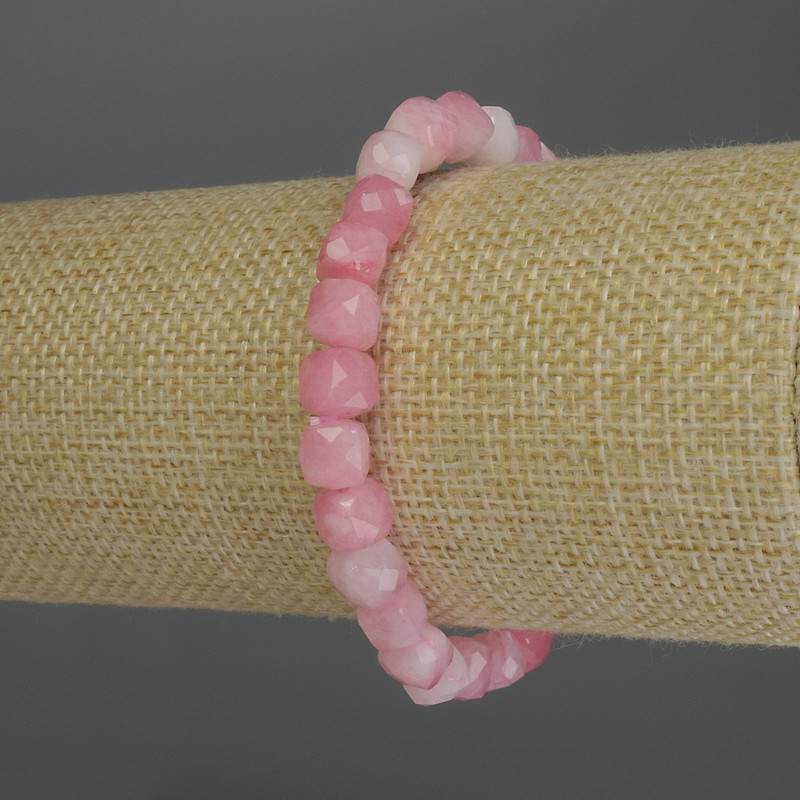 Tourmaline Bracelet, Faceted Cube, Diameter 7mm+/-, Length 18cm Stretch