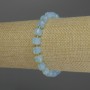 Bracelet Moonstone (Opalite) faceted cube, diameter 7mm+- seed beads 3mm+-, length 18cm stretch