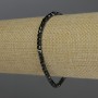 Black Tourmaline Bracelet, Faceted Cube Beads, Diameter 3mm+/-, Length 18cm Stretch