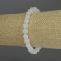White Quartz Bracelet, faceted cube, diameter 6mm+-, length 18cm stretch