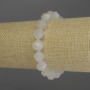 Bracelet White Quartz faceted beads, diameter 10x9mm+-, length 18cm stretch