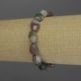 Jasper Bracelet, polyhedron, diameter 14x9mm+-, length 18cm stretch