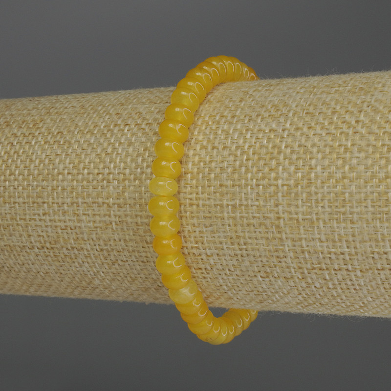 Bracelet Citrine Rondelle, diameter 6x4mm+-, length 18cm stretch