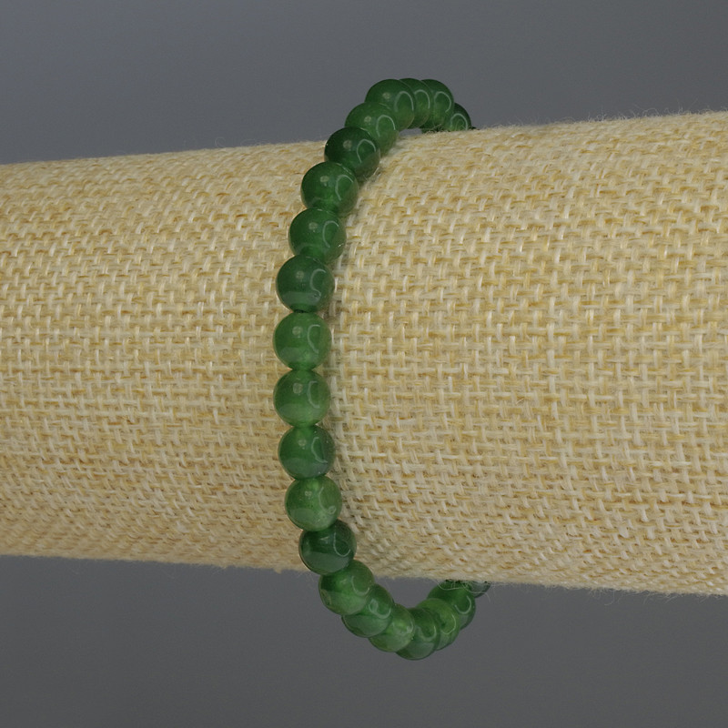 Chrysoprase Bracelet Smooth Round Bead, diameter 6mm+-, length 18cm stretch