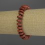 Red Jasper Tumbled Bracelet, 4x12mm beads +/- with 3mm seed beads +/-, 18cm length, stretch