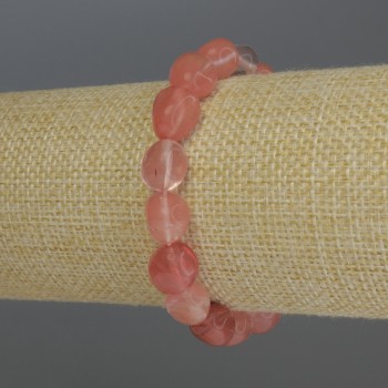 Bracelet Chalcedony tumbled, diameter 9-13x9mm+-, length 18cm stretch