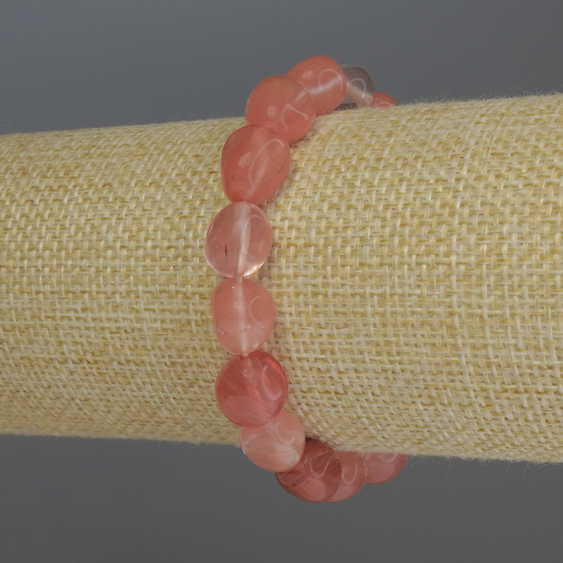 Bracelet Chalcedony tumbled, diameter 9-13x9mm+-, length 18cm stretch