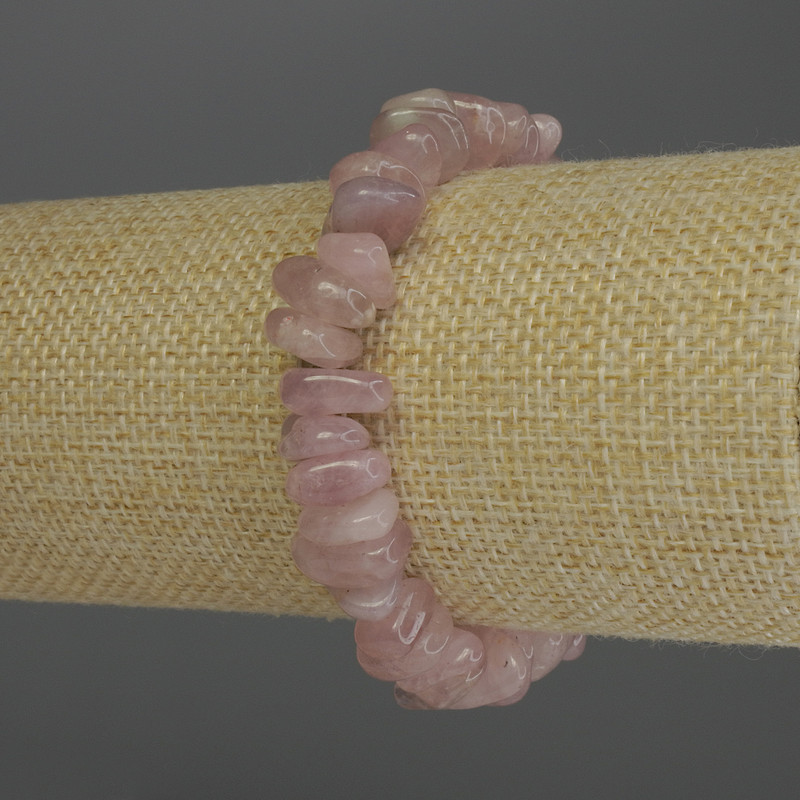 Bracelet Strawberry Quartz tumbled, diameter 10-14x5mm+-, length 18cm stretch