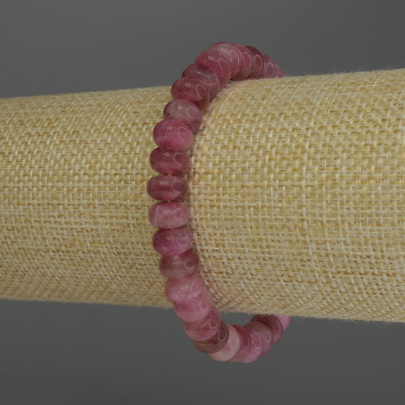 Tourmaline Bracelet, rondelle, diameter 8x5mm, length 18cm stretch