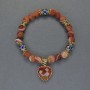 Orange Agate Bracelet, smooth bead, diameter 8mm+- Cloisonne 10x8mm+-, length 18cm stretch