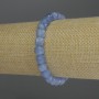 Aquamarine Bracelet Faceted Cube, diameter 7mm+-, length 18cm stretch